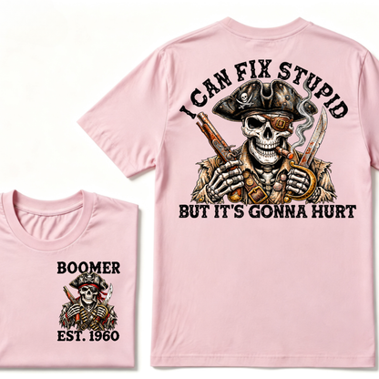 "Fixed Stupid, Endured Classics" - Pirate Skull Vintage Custom Series T-shirt
