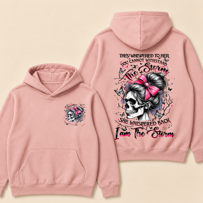 "I Am The Storm" – Generation X EST.Year Pink Bow Skull Retro Hoodie