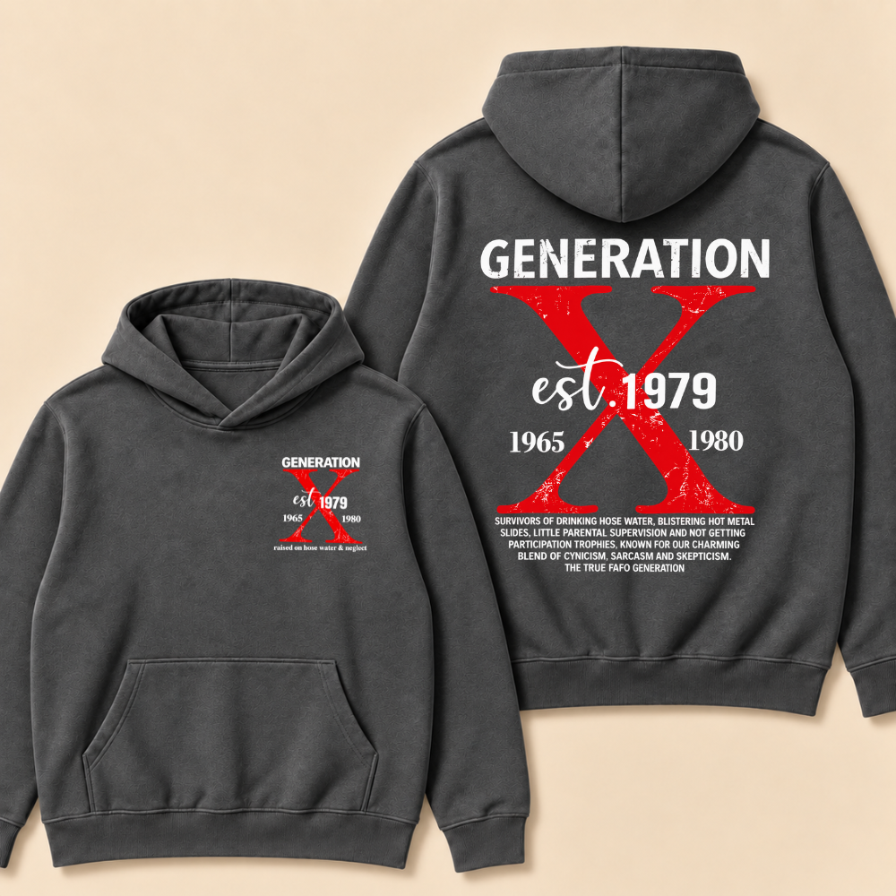 CUSTOM GENERATION X EST. Year – Vintage Distressed Retro Hoodie