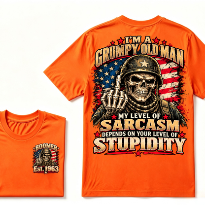 I'm A Grumpy Old Man My Level Of Sarcasm Depends On Your Level Of Stupidity Est.Year T-Shirt