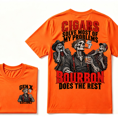 Cigars Solve Most Of My Problems Bourbon Does The Rest Est.Year T-Shirt