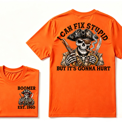 "Fixed Stupid, Endured Classics" - Pirate Skull Vintage Custom Series T-shirt