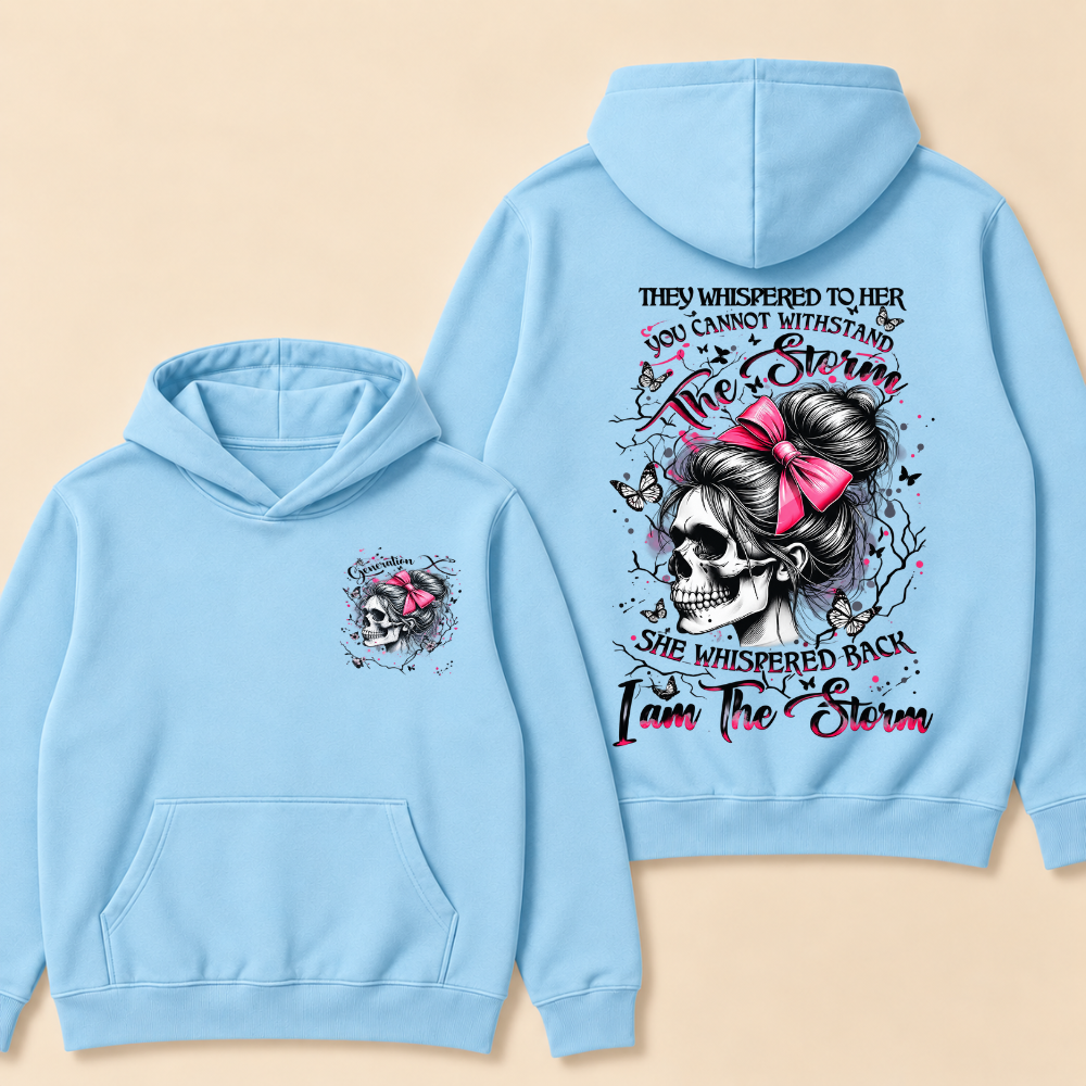 "I Am The Storm" – Generation X EST.Year Pink Bow Skull Retro Hoodie