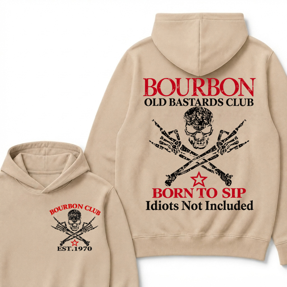 💀 OLD BASTARDS BOURBON CLUB - Customizable Est. Year Apparel Hoodie