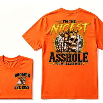 I'm The Nicest Asshole You Will Ever Meet Custom EST. Year Vintage Graphic T-Shirt