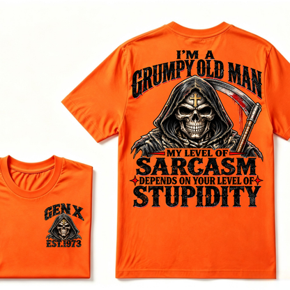 I'm A Grumpy Old Man My Level Of Sarcasm Depends On Your Level Of Stupidity Est.Year T-Shirt