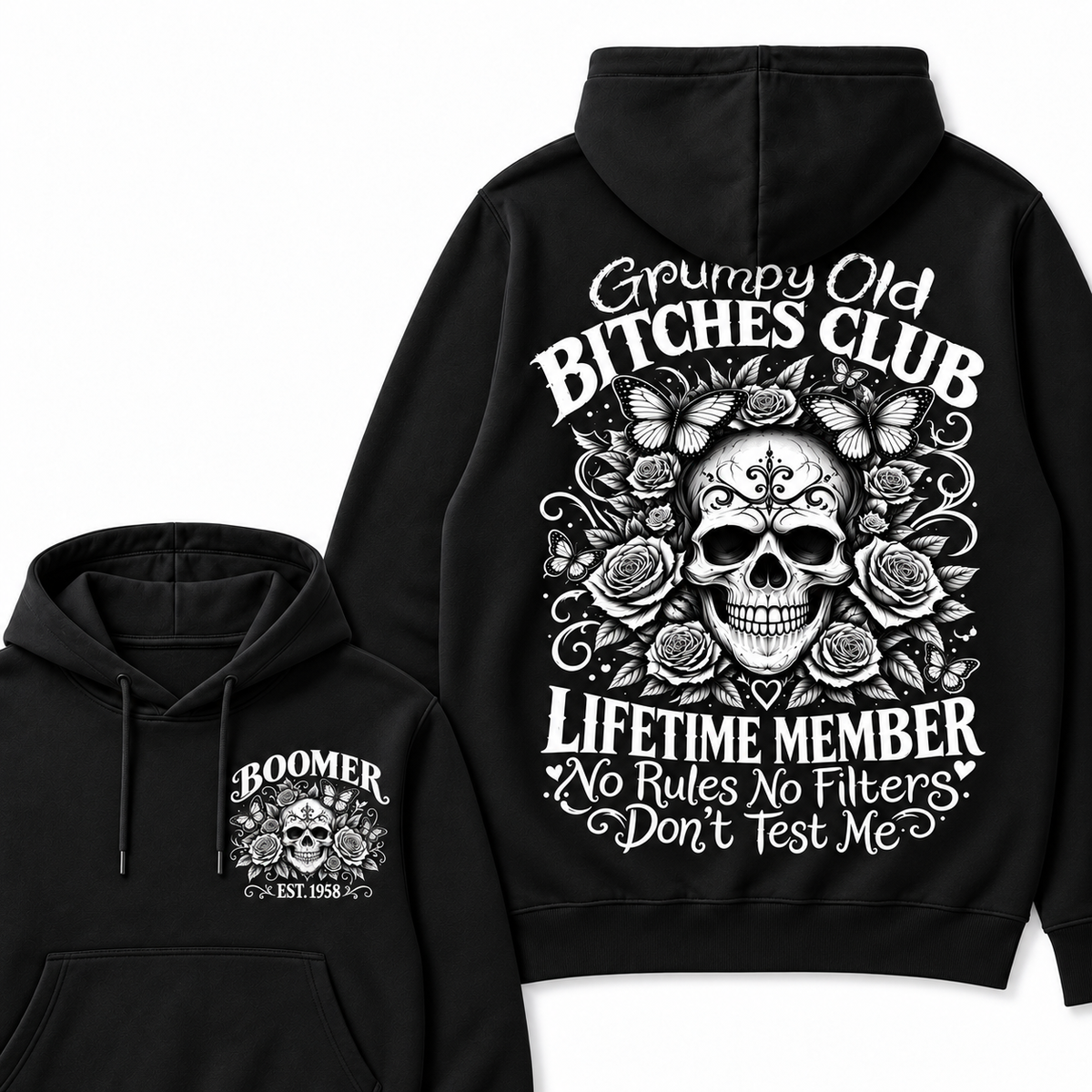 Custom Your Year Grumpy Old Bitches Club Lifetime Member Don't Try Me Hoodie