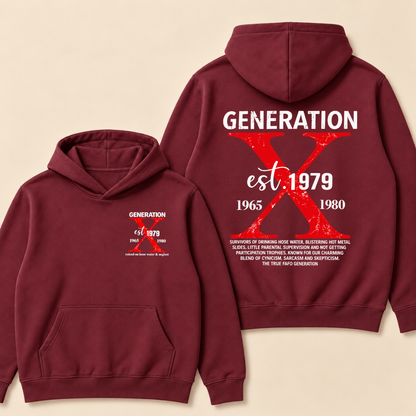 CUSTOM GENERATION X EST. Year – Vintage Distressed Retro Hoodie