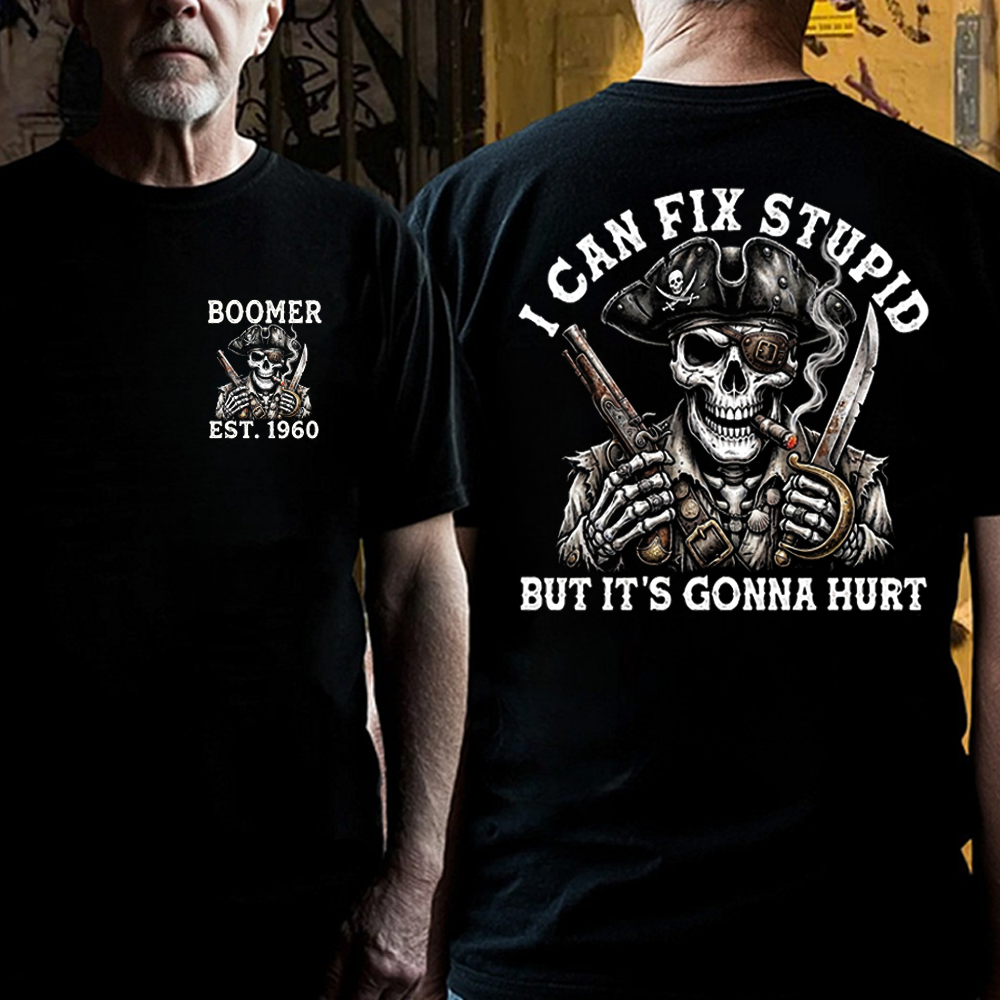 "Fixed Stupid, Endured Classics" - Pirate Skull Vintage Custom Series T-shirt / Hoodie / Tank Top