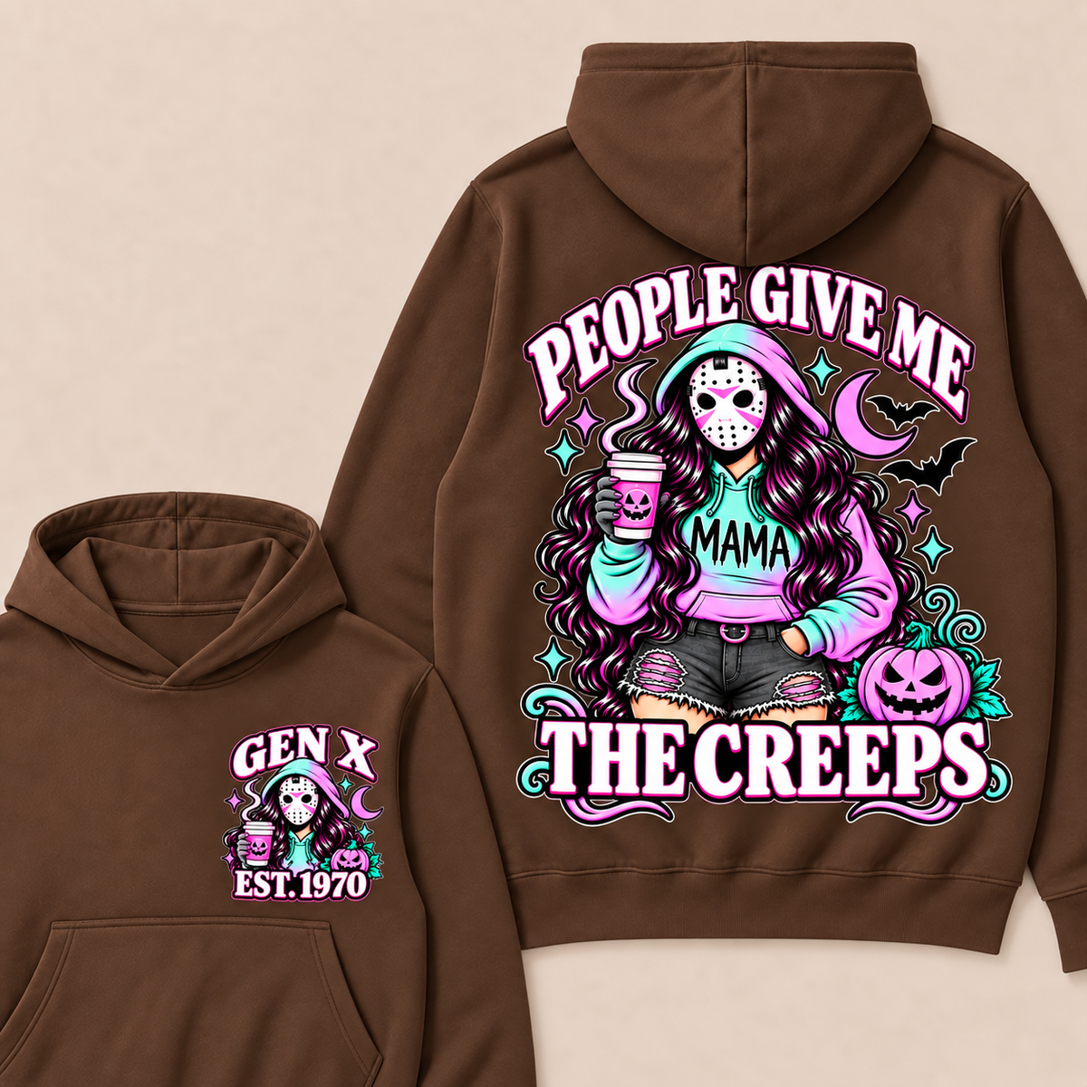 Gen X “People Give Me the Creeps” Halloween Hoodie – Custom Birth Year