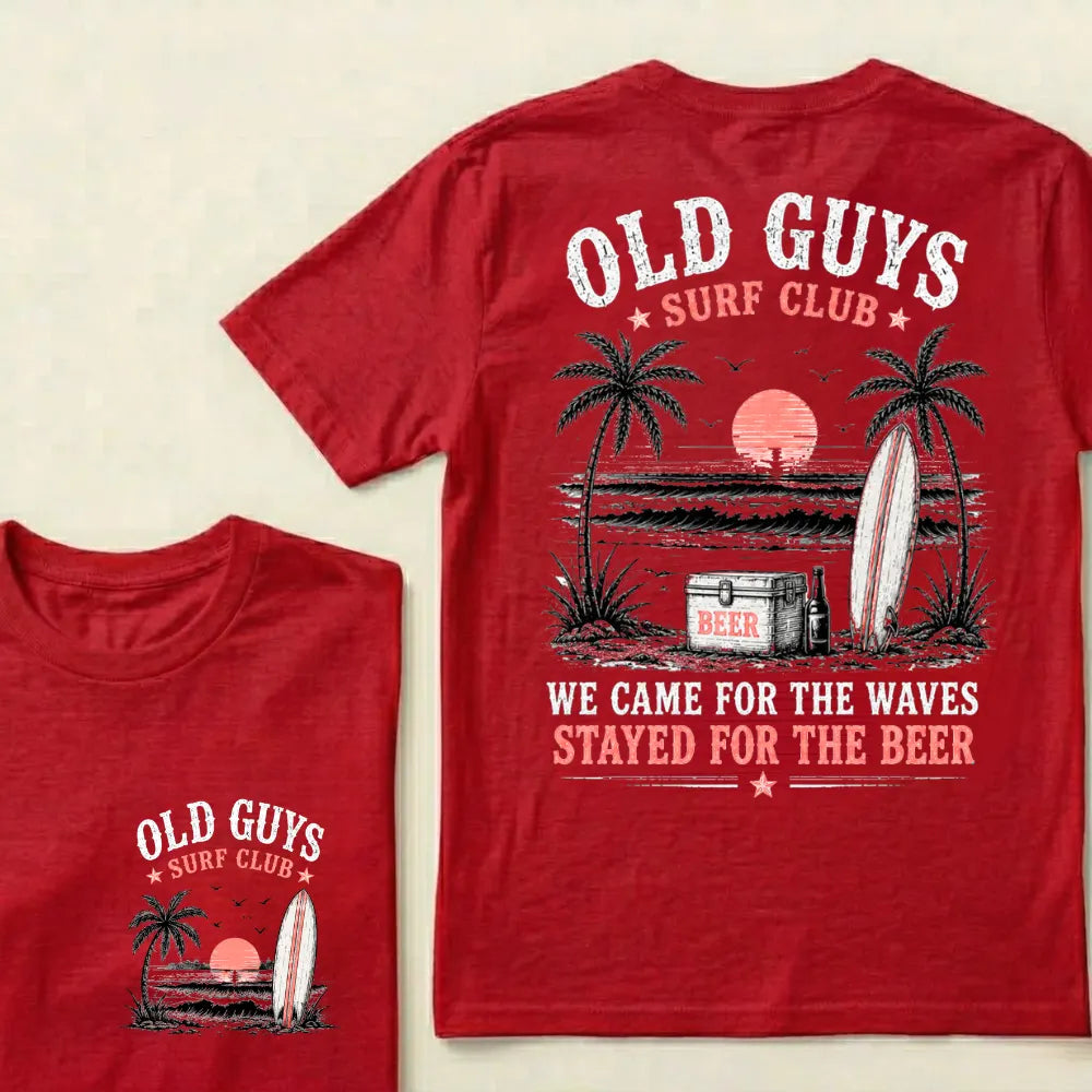 🍻 "Old Guys Surf Club" Vintage Beach Beer Casual Graphic T-Shirt