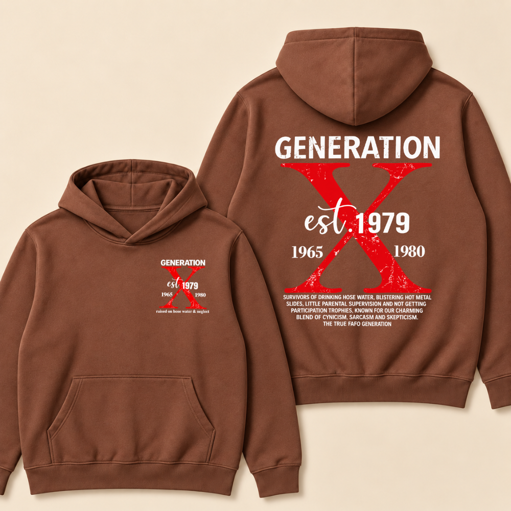 CUSTOM GENERATION X EST. Year – Vintage Distressed Retro Hoodie