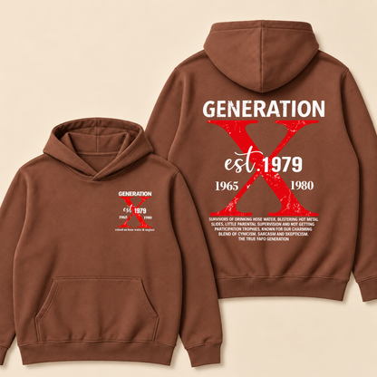 CUSTOM GENERATION X EST. Year – Vintage Distressed Retro Hoodie