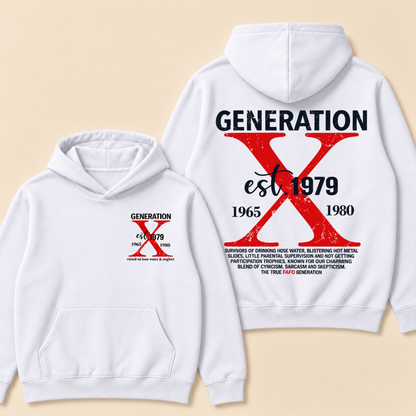 CUSTOM GENERATION X EST. Year – Vintage Distressed Retro Hoodie