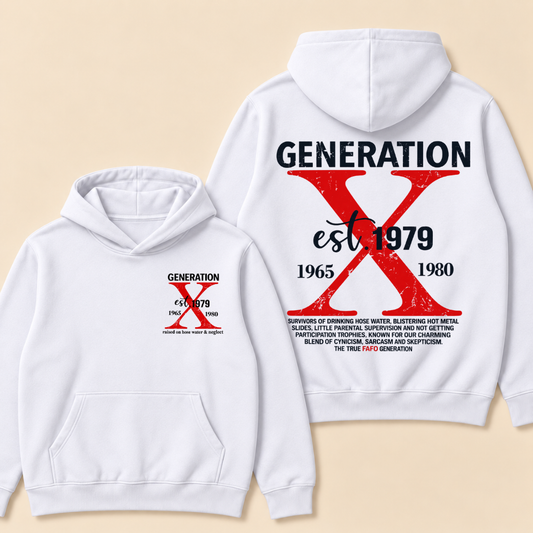 CUSTOM GENERATION X EST. Year – Vintage Distressed Retro Hoodie
