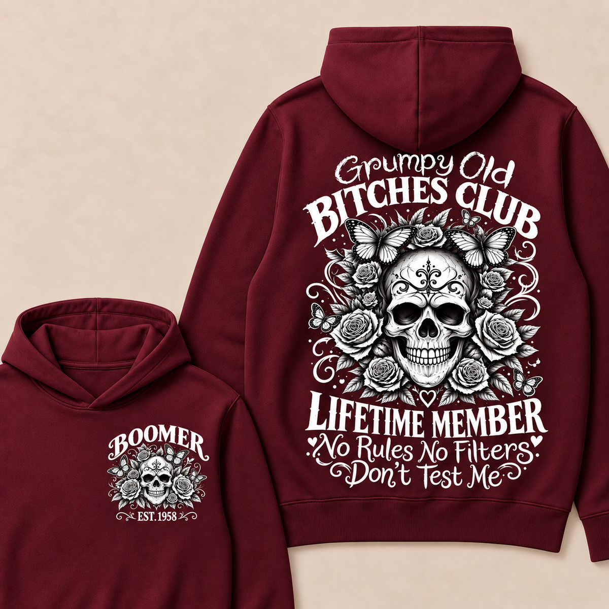 Custom Your Year Grumpy Old Bitches Club Lifetime Member Don't Try Me Hoodie