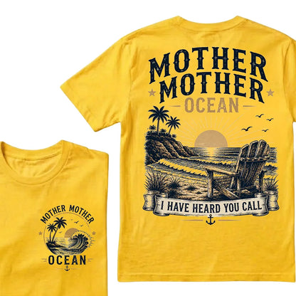 "Mother Mother Ocean — I Have Heard You Call" Vintage Beach Crew Neck T-Shirt | Classic Ocean Lover Unisex Tee