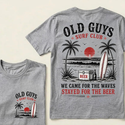 🍻 "Old Guys Surf Club" Vintage Beach Beer Casual Graphic T-Shirt