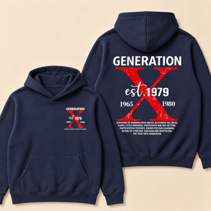 CUSTOM GENERATION X EST. Year – Vintage Distressed Retro Hoodie